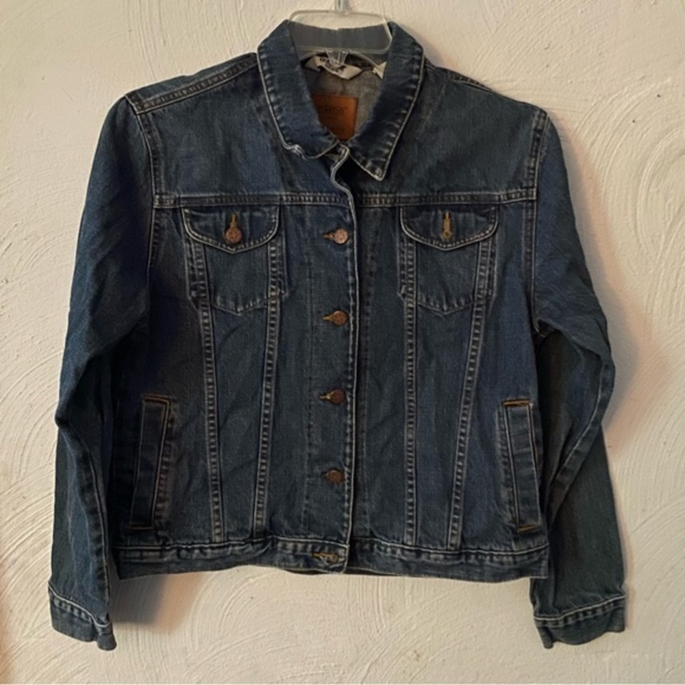 OshKosh Jean Jacket Unisex Size Large Button Down Blue Cotton